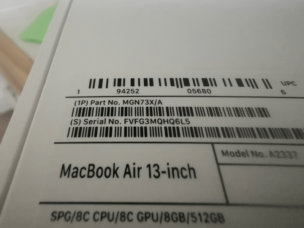 Mac serial number