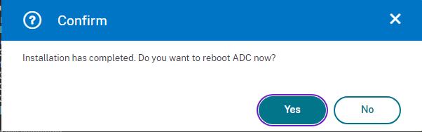 NetScaler upgrade firmware, reboot screen