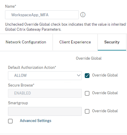 Citrix gateway session policies and profiles
