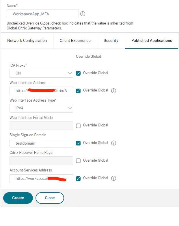 Citrix gateway session policies and profiles